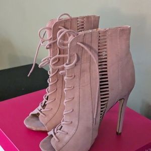Pink high heel bootie sandals size 8